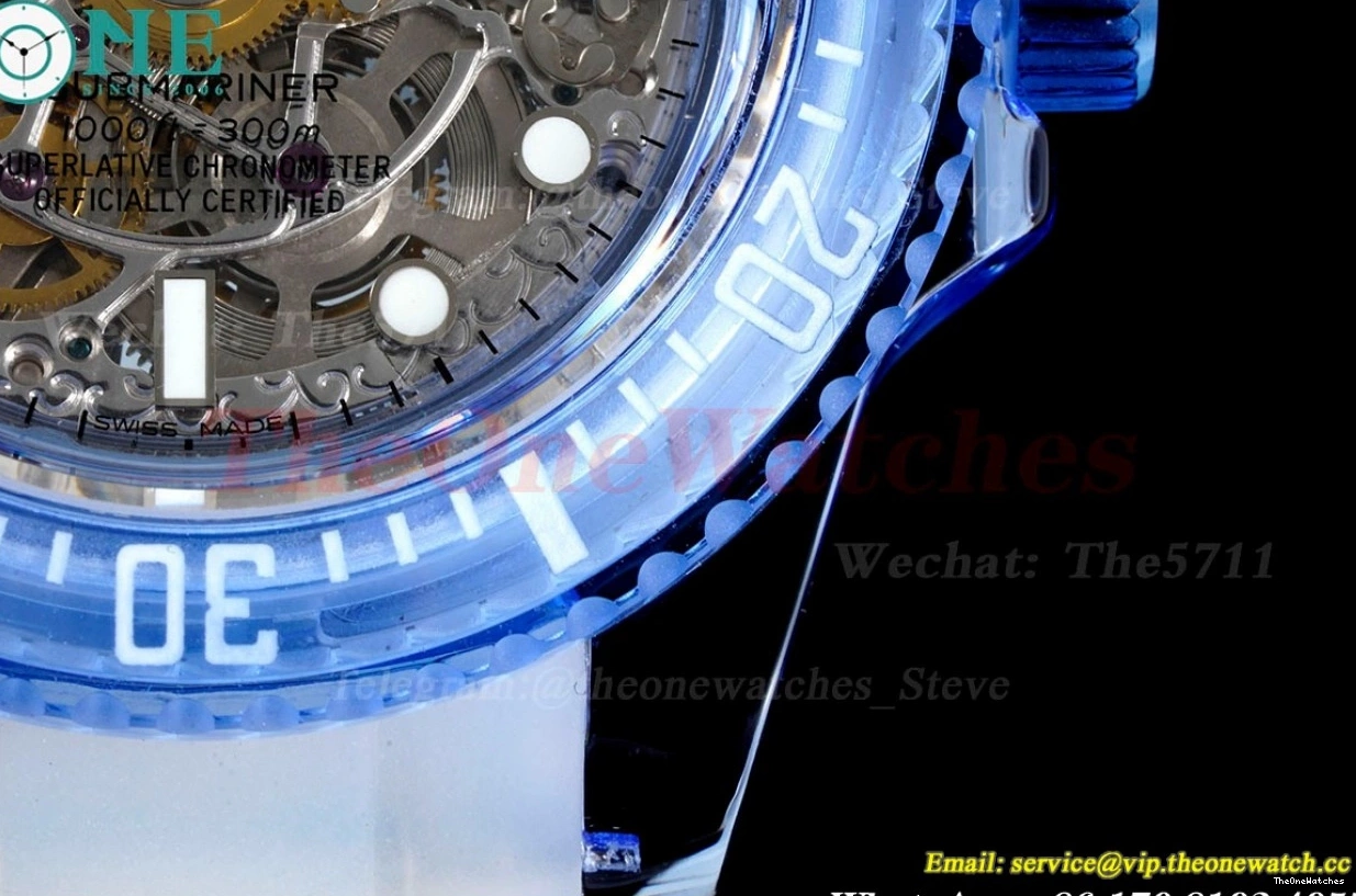 40MM Submariner Skeleton RU Dial F8F Acrylic A2824 Date No 1213